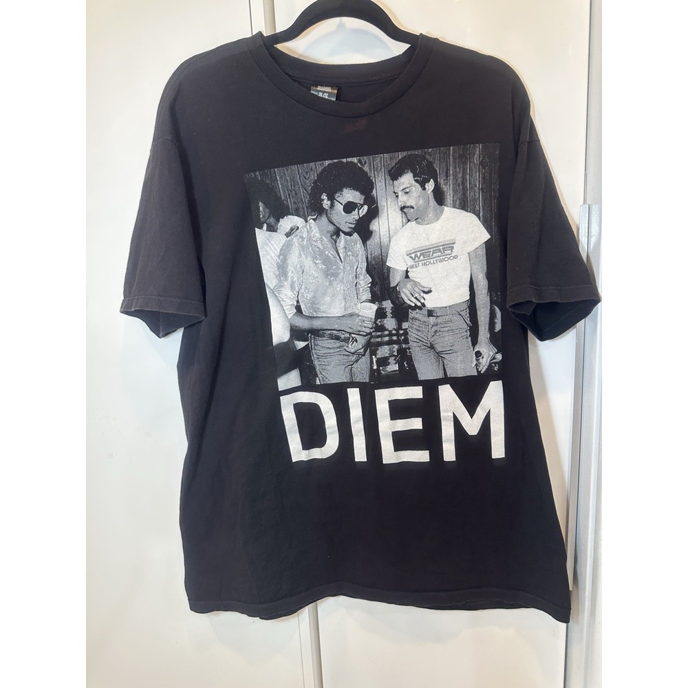 DIEM Men's T-Shirt Graphic Michael Jackson & Freddie Mercury 100% Cotton Sz XL